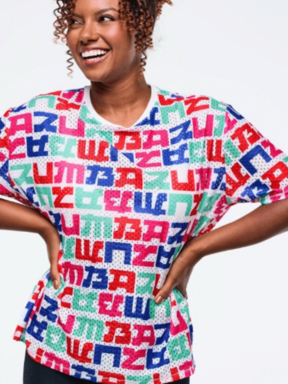 Zumba Wear-Eastern Flavor Boxy Mesh top With Side Slits-NEW-XS,M,XXL